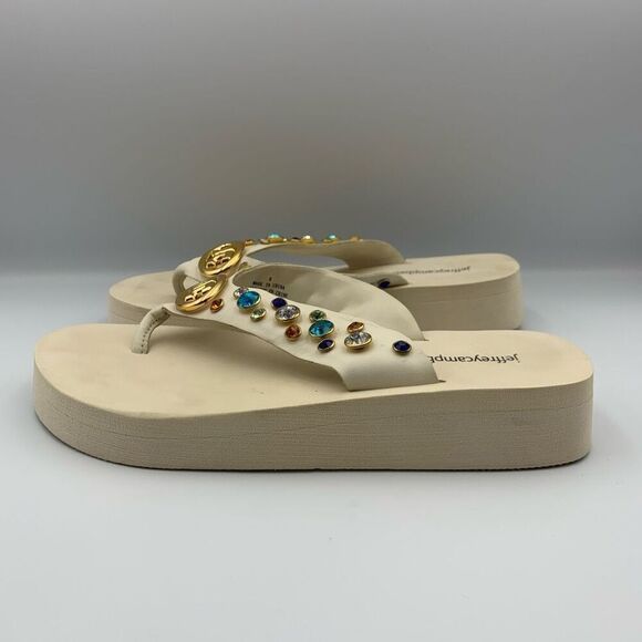 Jeffrey Campbell Iconics Womens Slip On Platform Flip Flop Sandals White Size 8 - Picture 10 of 12